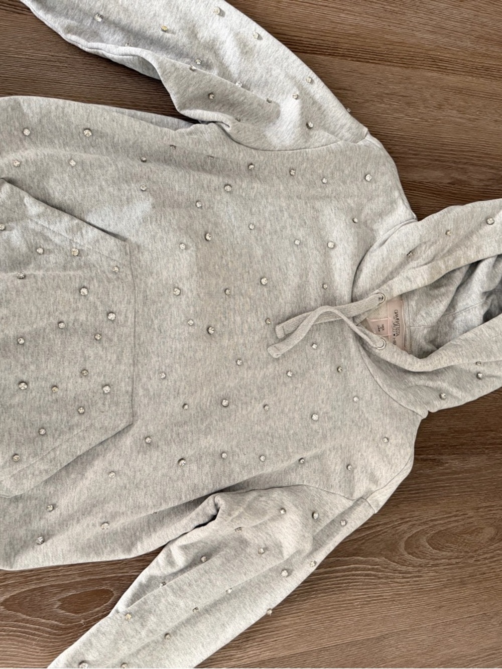 Women GIAMBATISTA Valli for H&M Gray Crewneck Hoodie with Stud Embellishments - Picture 11 of 15